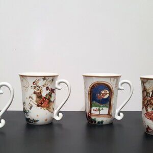 NEW RARE Williams Sonoma Set of 4 Twas the Night Before Christmas Mugs